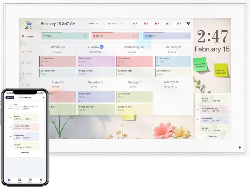 Herncptar Digital Calendar 15.6 Inch